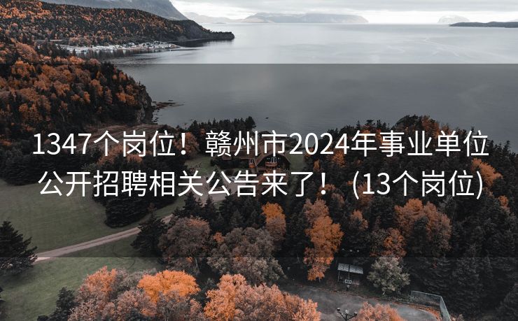 1347个岗位！赣州市2024年事业单位公开招聘相关公告来了！ (13个岗位)