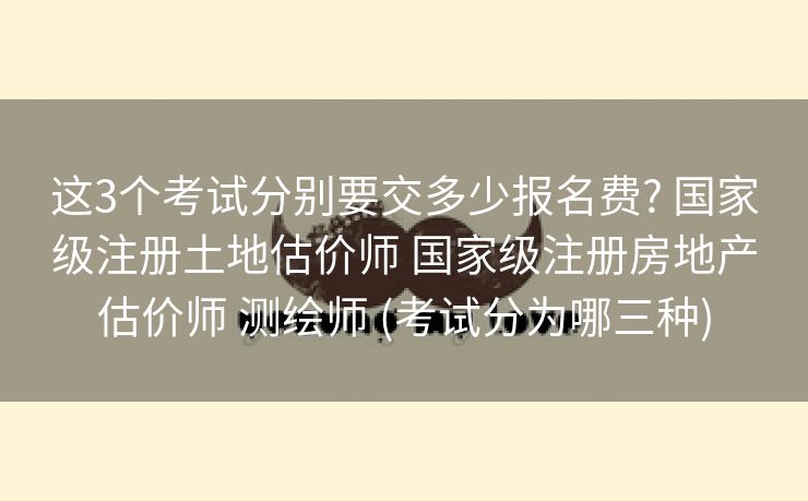 这3个考试分别要交多少报名费? 国家级注册土地估价师 国家级注册房地产估价师 测绘师 (考试分为哪三种)