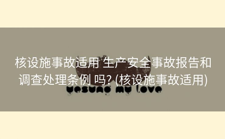 核设施事故适用 生产安全事故报告和调查处理条例 吗? (核设施事故适用)