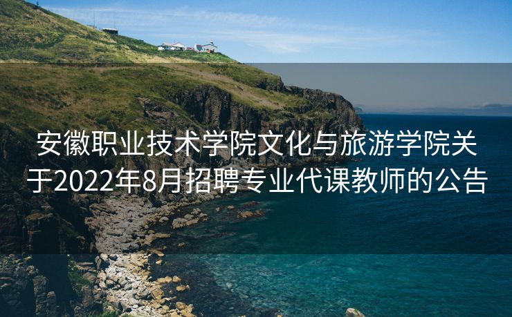 安徽职业技术学院文化与旅游学院关于2022年8月招聘专业代课教师的公告