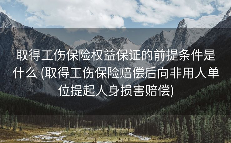 取得工伤保险权益保证的前提条件是什么 (取得工伤保险赔偿后向非用人单位提起人身损害赔偿)