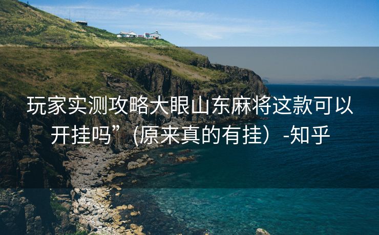 玩家实测攻略大眼山东麻将这款可以开挂吗”(原来真的有挂）-知乎