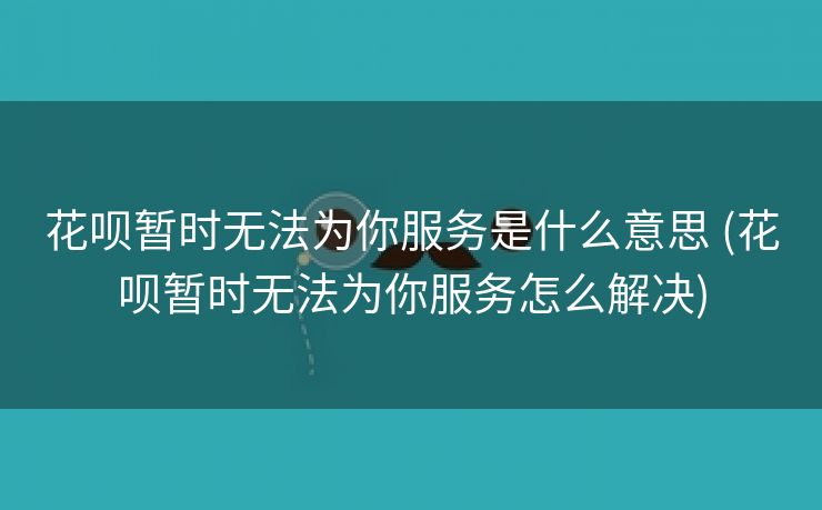 花呗暂时无法为你服务是什么意思 (花呗暂时无法为你服务怎么解决)