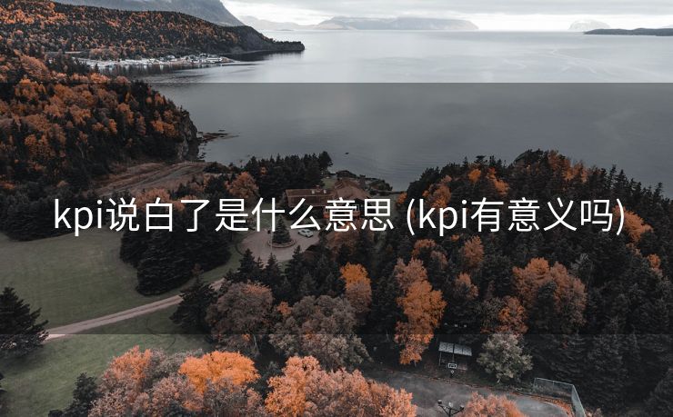 kpi说白了是什么意思 (kpi有意义吗)