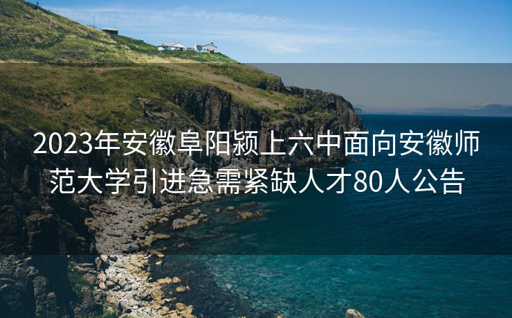 2023年安徽阜阳颍上六中面向安徽师范大学引进急需紧缺人才80人公告