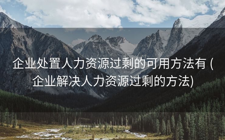 企业处置人力资源过剩的可用方法有 (企业解决人力资源过剩的方法)