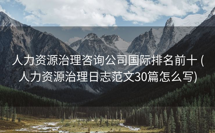 人力资源治理咨询公司国际排名前十 (人力资源治理日志范文30篇怎么写)