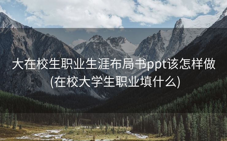 大在校生职业生涯布局书ppt该怎样做 (在校大学生职业填什么)