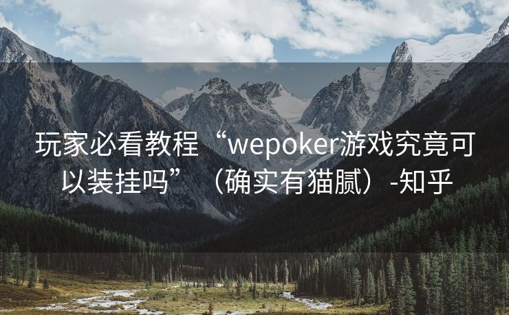 玩家必看教程“wepoker游戏究竟可以装挂吗”（确实有猫腻）-知乎