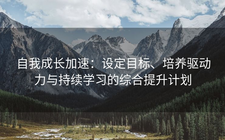 自我成长加速：设定目标、培养驱动力与持续学习的综合提升计划