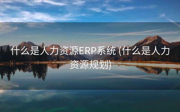 什么是人力资源ERP系统 (什么是人力资源规划)