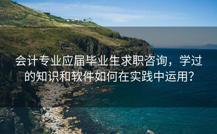 会计专业应届毕业生求职咨询，学过的知识和软件如何在实践中运用？