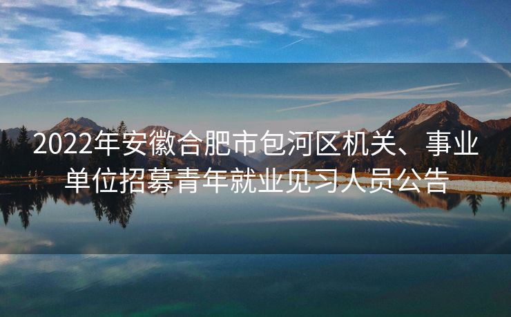 2022年安徽合肥市包河区机关、事业单位招募青年就业见习人员公告