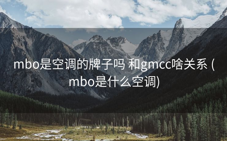 mbo是空调的牌子吗 和gmcc啥关系 (mbo是什么空调)