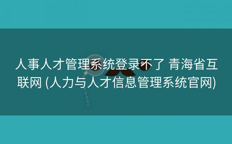 人事人才管理系统登录不了 青海省互联网 (人力与人才信息管理系统官网)