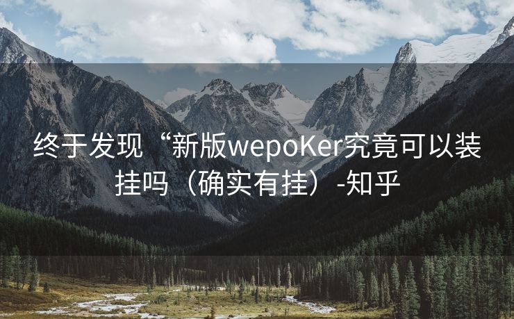 终于发现“新版wepoKer究竟可以装挂吗（确实有挂）-知乎