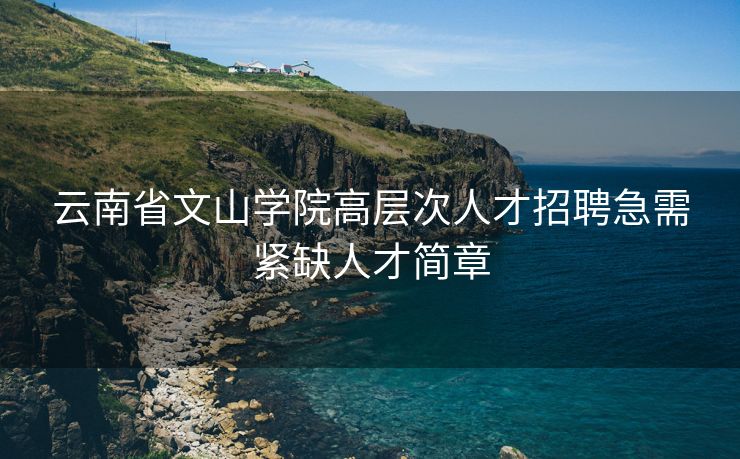 云南省文山学院高层次人才招聘急需紧缺人才简章