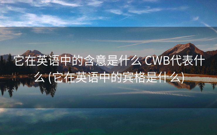 它在英语中的含意是什么 CWB代表什么 (它在英语中的宾格是什么)