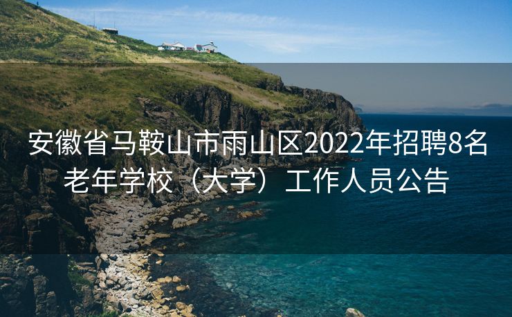 安徽省马鞍山市雨山区2022年招聘8名老年学校（大学）工作人员公告