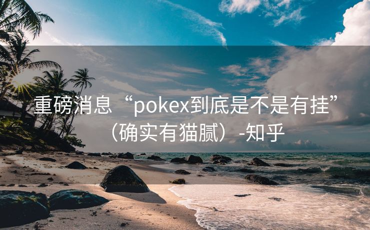 重磅消息“pokex到底是不是有挂”（确实有猫腻）-知乎