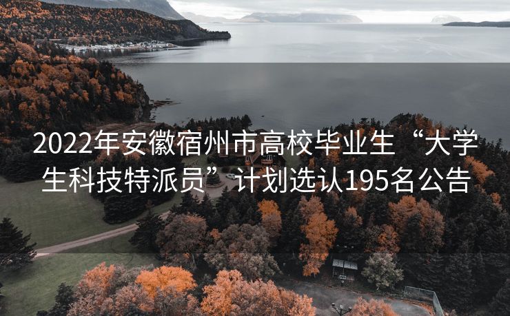 2022年安徽宿州市高校毕业生“大学生科技特派员”计划选认195名公告