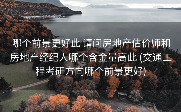 哪个前景更好此 请问房地产估价师和房地产经纪人哪个含金量高此 (交通工程考研方向哪个前景更好)