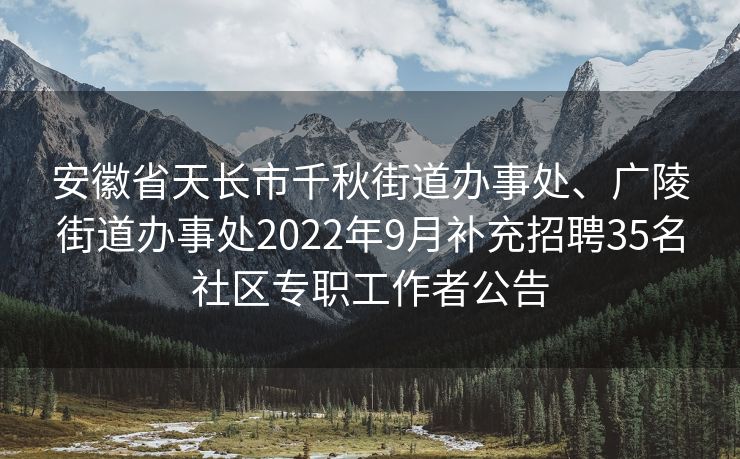 安徽省天长市千秋街道办事处、广陵街道办事处2022年9月补充招聘35名社区专职工作者公告