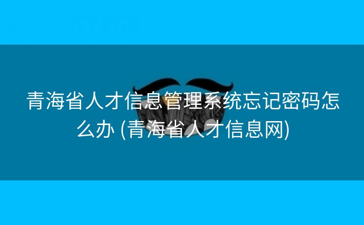 青海省人才信息管理系统忘记密码怎么办 (青海省人才信息网)