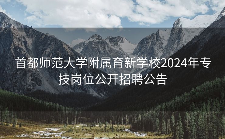 首都师范大学附属育新学校2024年专技岗位公开招聘公告