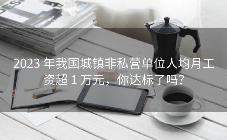 2023 年我国城镇非私营单位人均月工资超 1 万元，你达标了吗？