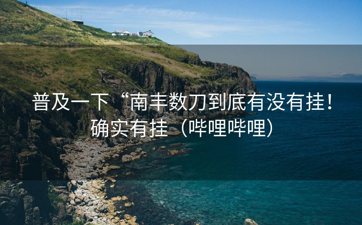 普及一下“南丰数刀到底有没有挂！确实有挂（哔哩哔哩）