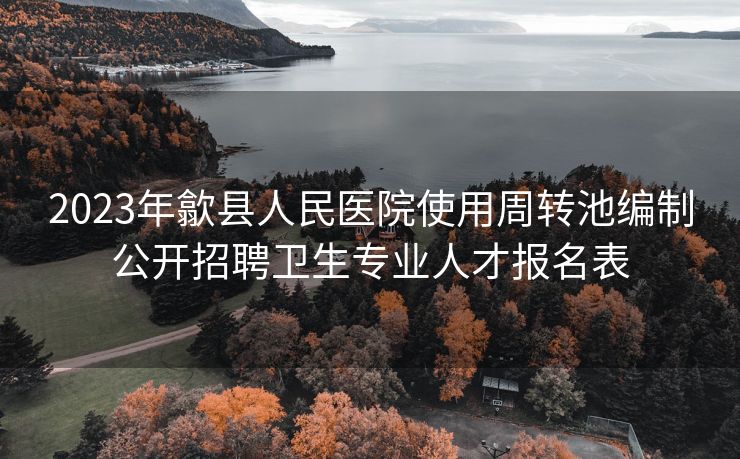 2023年歙县人民医院使用周转池编制公开招聘卫生专业人才报名表