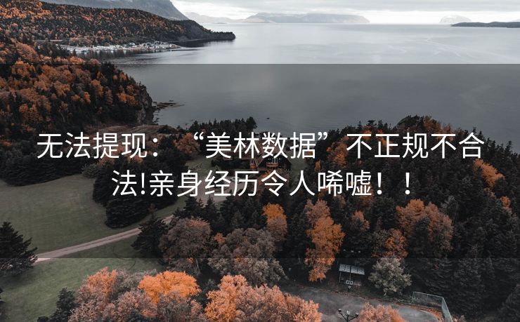 无法提现：“美林数据”不正规不合法!亲身经历令人唏嘘！！