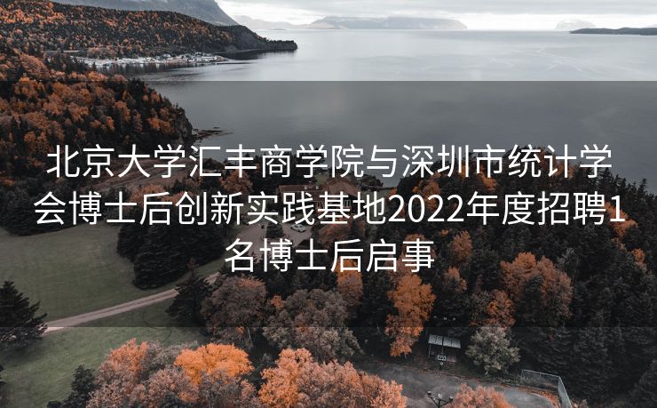 北京大学汇丰商学院与深圳市统计学会博士后创新实践基地2022年度招聘1名博士后启事