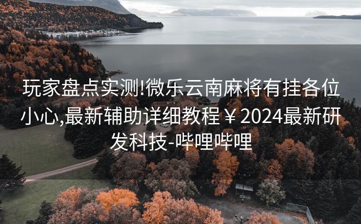 玩家盘点实测!微乐云南麻将有挂各位小心,最新辅助详细教程￥2024最新研发科技-哔哩哔哩