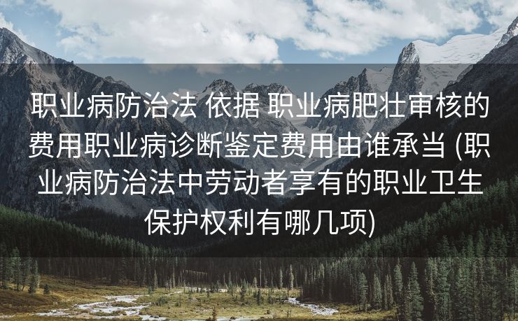 职业病防治法 依据 职业病肥壮审核的费用职业病诊断鉴定费用由谁承当 (职业病防治法中劳动者享有的职业卫生保护权利有哪几项)