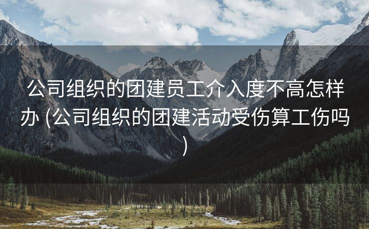 公司组织的团建员工介入度不高怎样办 (公司组织的团建活动受伤算工伤吗)