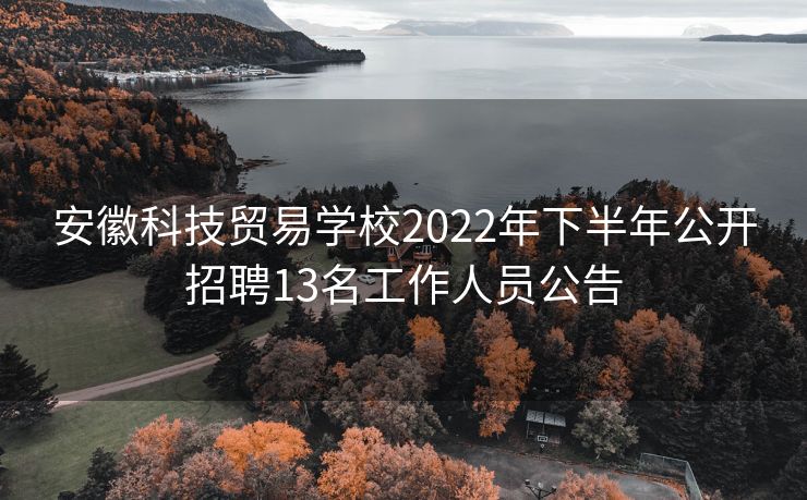 安徽科技贸易学校2022年下半年公开招聘13名工作人员公告