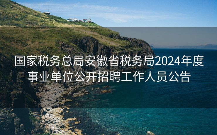 国家税务总局安徽省税务局2024年度事业单位公开招聘工作人员公告