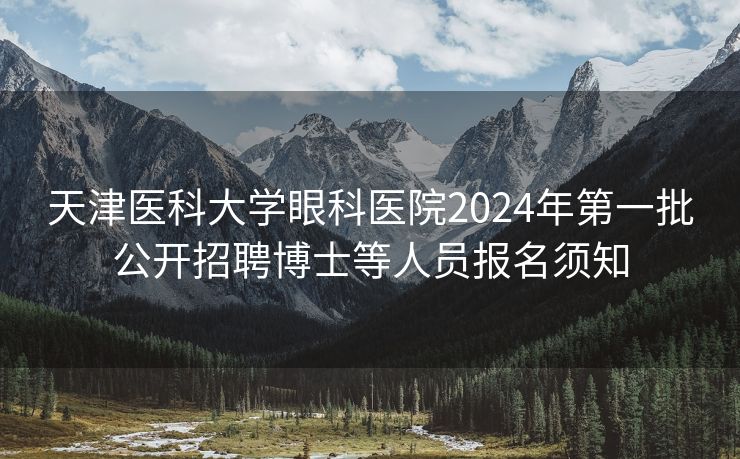 天津医科大学眼科医院2024年第一批公开招聘博士等人员报名须知