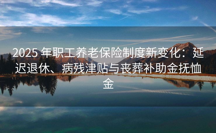 2025 年职工养老保险制度新变化：延迟退休、病残津贴与丧葬补助金抚恤金