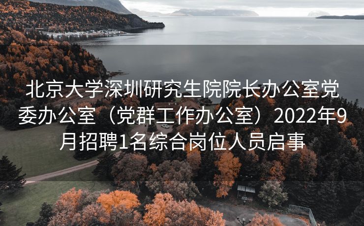 北京大学深圳研究生院院长办公室党委办公室（党群工作办公室）2022年9月招聘1名综合岗位人员启事