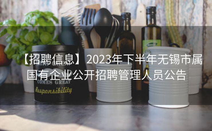 【招聘信息】2023年下半年无锡市属国有企业公开招聘管理人员公告