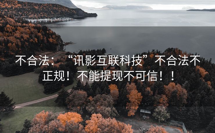 不合法：“讯影互联科技”不合法不正规！不能提现不可信！！