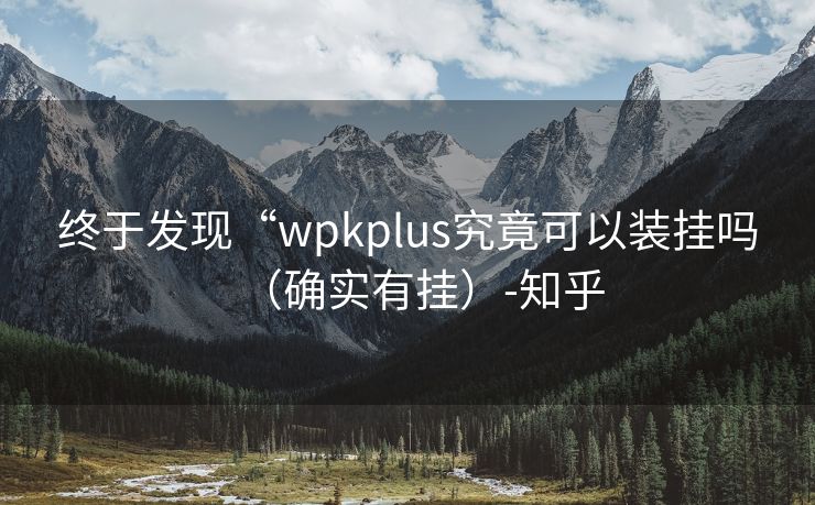 终于发现“wpkplus究竟可以装挂吗（确实有挂）-知乎