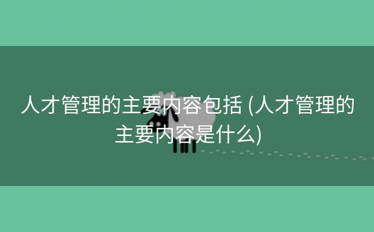 人才管理的主要内容包括 (人才管理的主要内容是什么)