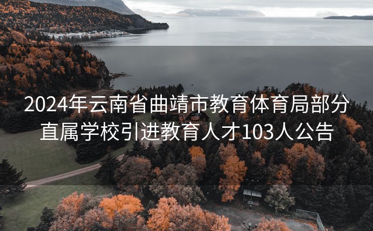 2024年云南省曲靖市教育体育局部分直属学校引进教育人才103人公告