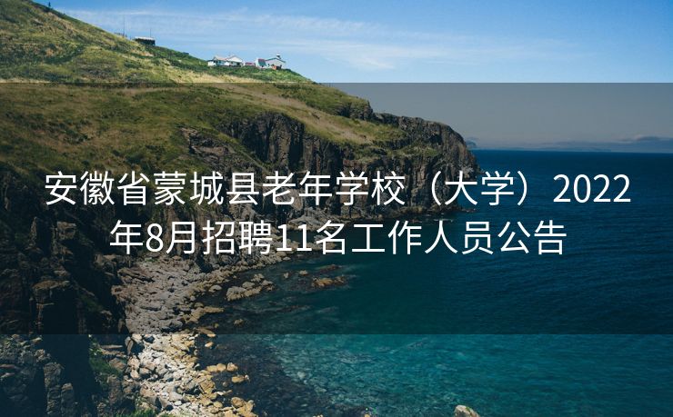 安徽省蒙城县老年学校（大学）2022年8月招聘11名工作人员公告