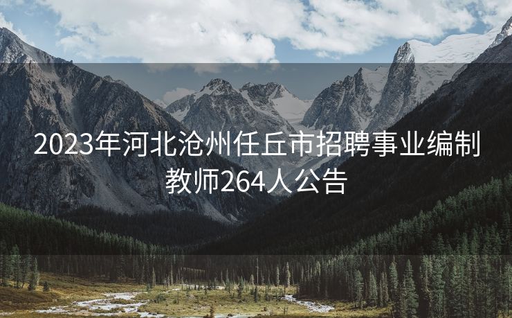 2023年河北沧州任丘市招聘事业编制教师264人公告