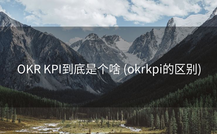 OKR KPI到底是个啥 (okrkpi的区别)